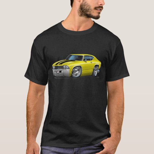 T-shirt Voiture 1969 Jaune-Noire de Chevelle (Devant)