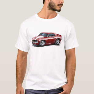 T-shirt Voiture 1969 Marron-Blanche de Camaro solides