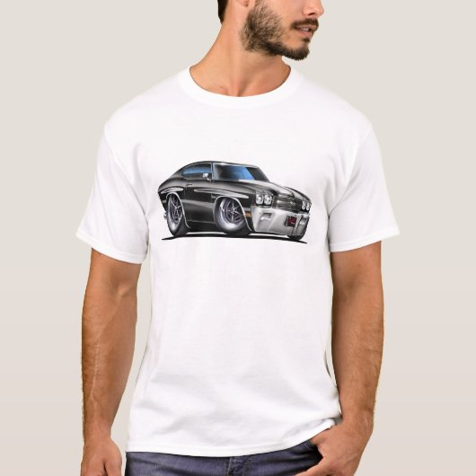 T-shirt Voiture 1970 Noir-Blanche de Chevelle (Devant)
