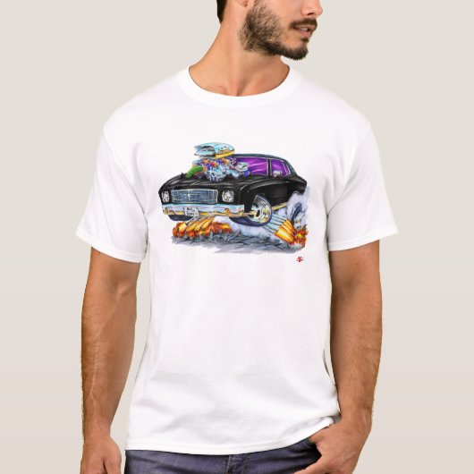 T-shirt Voiture 1970 noire de Monte Carlo (Devant)