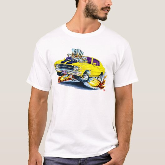 T-shirt Voiture 1971-72 Jaune-Noire de Chevelle (Devant)