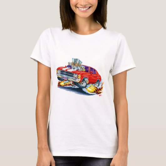 T-shirt Voiture 1971-72 Rouge-Blanche de Chevelle (Devant)