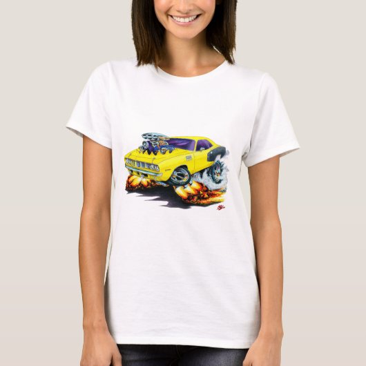 T-shirt Voiture 1971 jaune de Hemi Cuda (Devant)