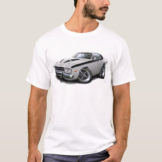 T-shirt Voiture 1973-74 Blanc-Noire de Roadrunner (Devant)