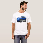 T-shirt Voiture 1973-76 de bleu de Corvette (Devant entier)