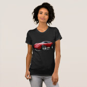 T-shirt Voiture 1973-76 de rouge de Corvette (Devant entier)
