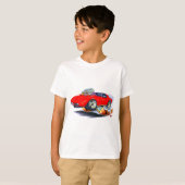 T-shirt Voiture 1973-76 de rouge de Corvette (Devant entier)