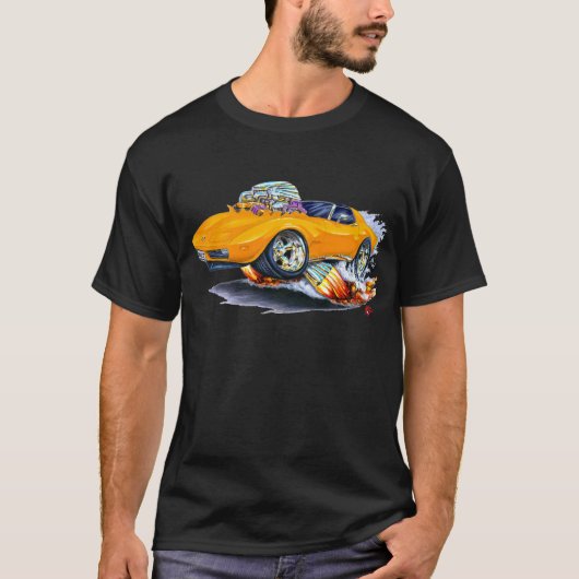 T-shirt Voiture 1973-76 d'orange de Corvette (Devant)