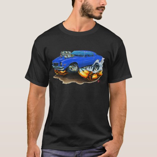 T-shirt Voiture 1974-78 de bleu de Camaro (Devant)