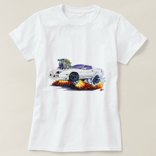 T-shirt Voiture 1982-92 de blanc de Camaro (Design devant)
