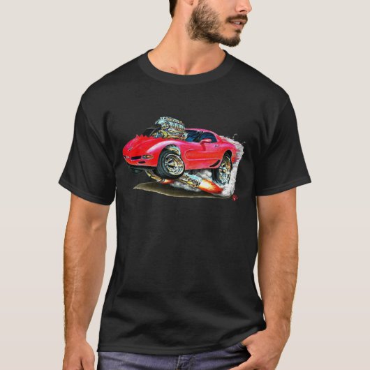 T-shirt Voiture 1998-2004 de rouge de Corvette (Devant)