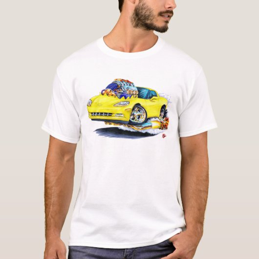 T-shirt Voiture 2005-10 jaune de Corvette (Devant)