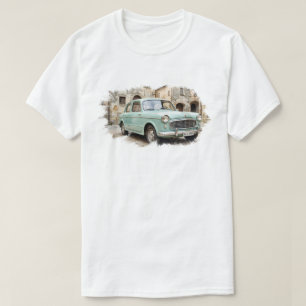 T-shirt Voiture Ancienne dans un Cadre Rustique