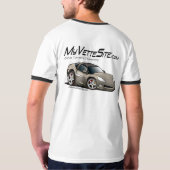 T-shirt voiture argentée de MyVetteSite.com (Dos entier)