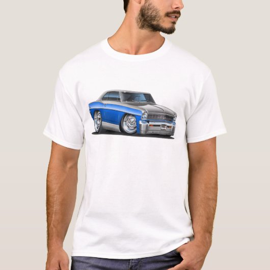 T-shirt Voiture Bleu-Grise de nova de Chevy (Devant)