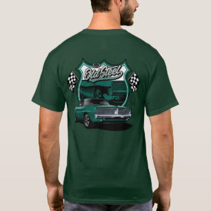 T-shirt Voiture classique Vieux Motif de course en acier