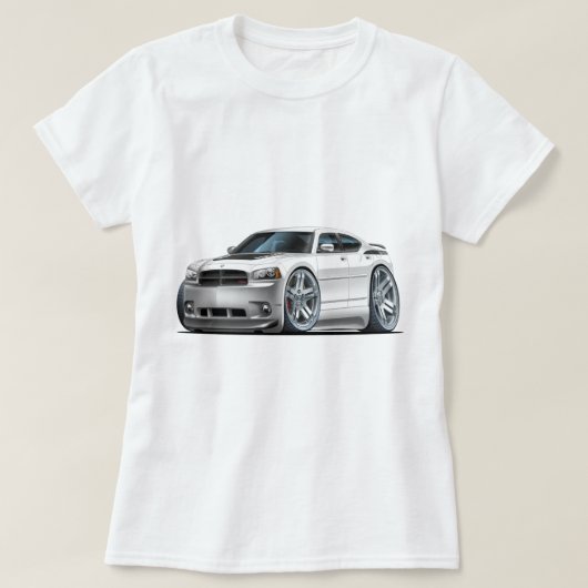 T-shirt Voiture de blanc de Daytona de chargeur de Dodge (Design devant)