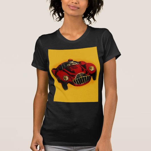 T-shirt Voiture de course automobile jaune rouge (Devant)
