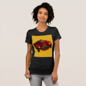 T-shirt Voiture de course automobile jaune rouge (Devant entier)