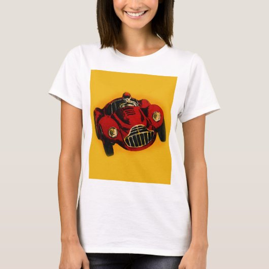 T-shirt Voiture de course automobile jaune rouge (Devant)