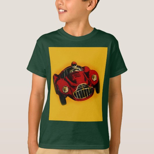 T-shirt Voiture de course automobile jaune rouge (Devant)