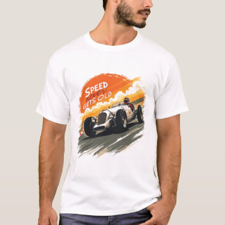 T-shirt Voiture de course classique vintage La vitesse ne