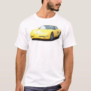 T-shirt Voiture de course jaune de Corvette Z06