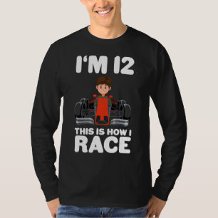 T-shirt Voiture de course pour enfants 12e anniversaire 12
