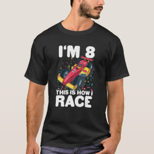 T-shirt Voiture de course pour enfants 8e anniversaire 8 H