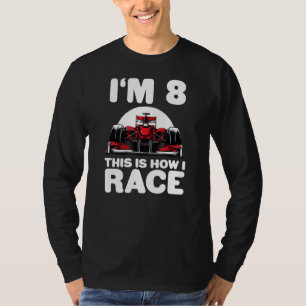 T-shirt Voiture de course pour enfants 8e anniversaire 8 H