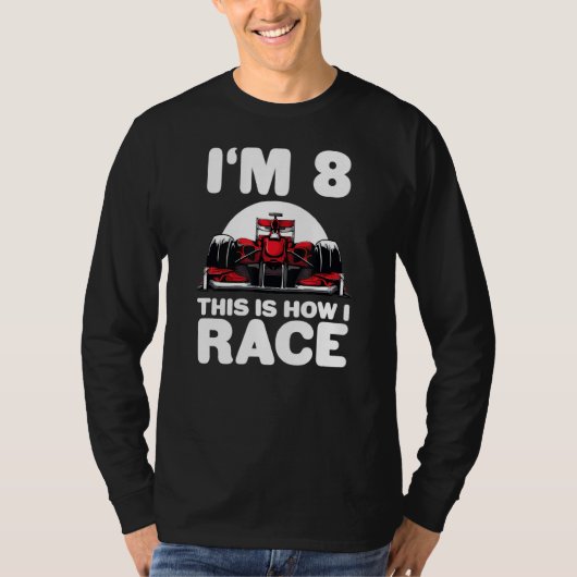 T-shirt Voiture de course pour enfants 8e anniversaire 8 H (Devant)