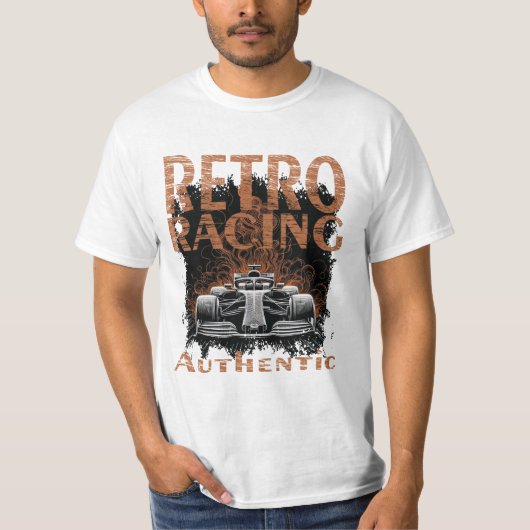 T-shirt Voiture de course Rétro Authentique (Devant)
