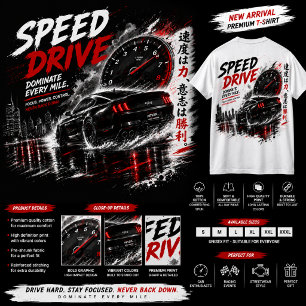 T-Shirt Voiture de Course Speed Drive – t-shirt bl