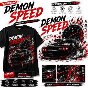 T-shirt Voiture de Muscle Vitesse Démonique Course Sombre