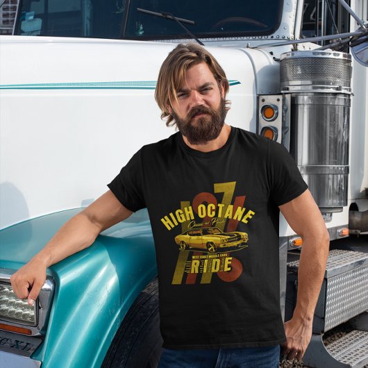 T-shirt Voiture de musculation à haute octane Côte Ouest
