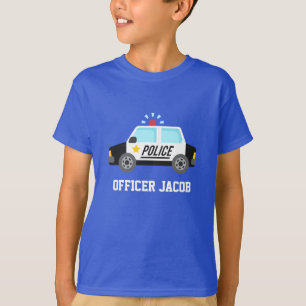 T-shirt Voiture de police classique avec la sirène pour