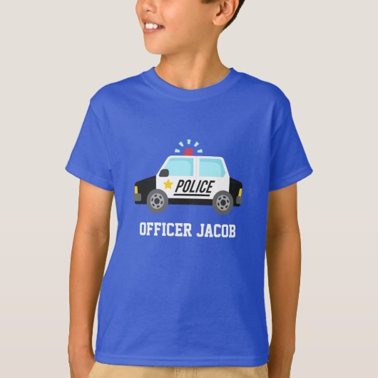 T-shirt Voiture de police classique avec la sirène pour (Devant)