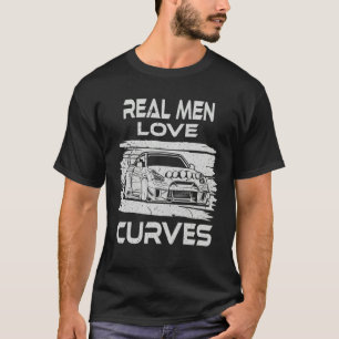 T-shirt Voiture de rallye masculine courbe dérive course a