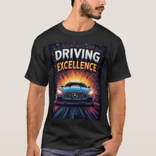 T-shirt Voiture de sport bleue Art de vitesse éclatée au c