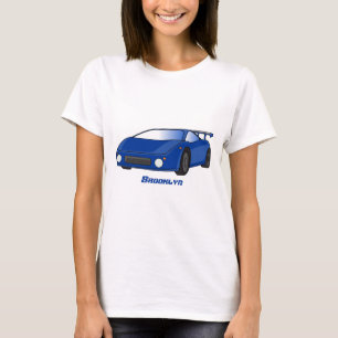 T-shirt Voiture de sport bleue avec illustration d'aile aé