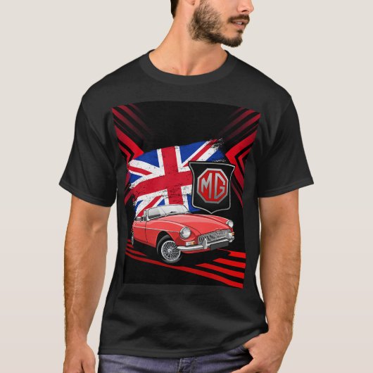 T-shirt Voiture de sport classique britannique - MG MGB co (Devant)