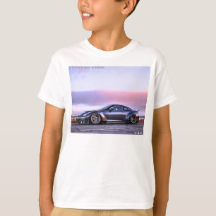T-shirt voiture de sport côté route à l'horizon garçons bl