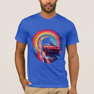 T-shirt Voiture De Sport De Rendu Vibrant