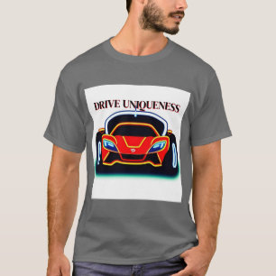 T-shirt Voiture de sport néon vibrante Art de la lueur de