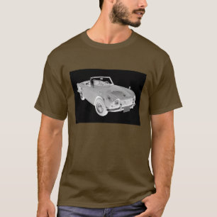 T-shirt Voiture de sport noire et blanche de Triumph Tr4