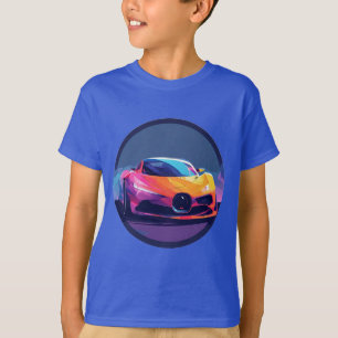 T-shirt Voiture de sport rendue de manière vibrante