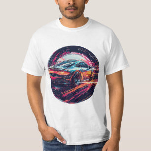 T-shirt Voiture de sport rouge dans le tunnel artistique s