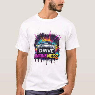 T-shirt Voiture de sport unique Graffiti Art