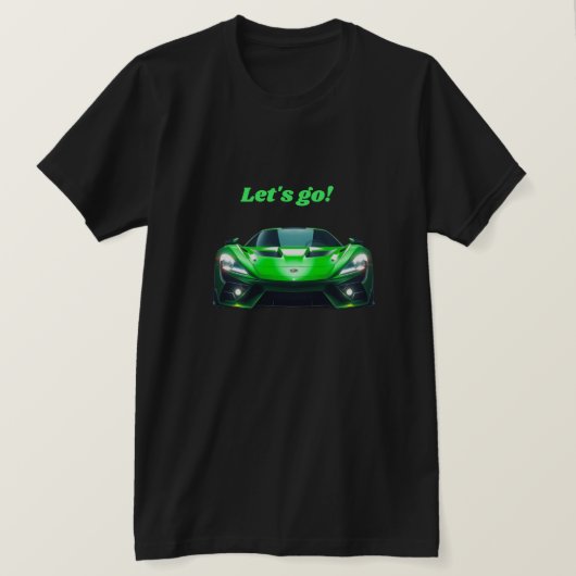 T-shirt Voiture de sport verte (Design devant)