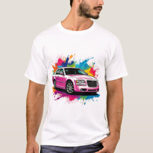 T-shirt Voiture de sport vibrante avec des éclaboussures d